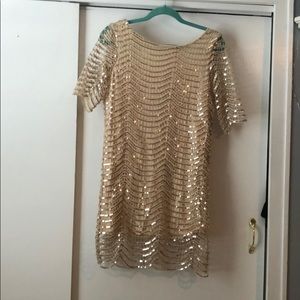 Sequined gold dress